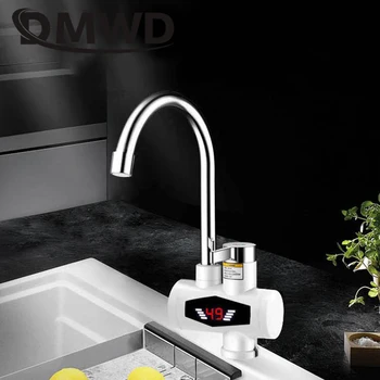 DMWD Caurplūdes Elektriskais Sildītājs Krāna LED Temperture Displejs Virtuves Instant Tankless Katlu Karstā Ūdens Apkures Pieskarieties Duša ES