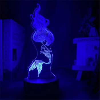 Disney 3D Vizuālo Lampas Attēls Princese Alise Pelnrušķīte Jasmīns LED Nakts Gaisma Akrila Ilūziju, Galda Lampa, Mājas Dekors Bērniem Rotaļlietas