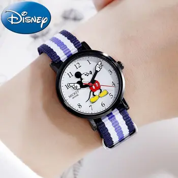 Disney Mickey Mouse Bērniem Kvarca Ūdensnecaurlaidīga Neilona Rokas Pulksteni Classic Karikatūra Zēns Mazulis Dāvanu Kārta Pulksteņi Studentu Pulkstenis