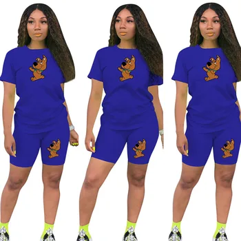 Divas Gabals, Kas Sieviešu Sporta Darbojas T Krekls +Bikses 2 Gabals Komplekti, Sieviešu Apģērbs Vasaras Sporta Apģērbu Sieviete Šorti Komplekts