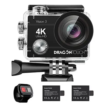 DragonTouch Vīzija 3 Darbības Kamera ar 4K 16MP 170 Platleņķa WiFi Sporta Cam Zemūdens Ūdensizturīgs Kameras Tālvadības pulti