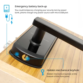 Drošības Elektroniskā Durvju Bloķēšana, APP WIFI Smart Touch Ekrāna Bloķēšanas, Bluetooth Ciparu Kodu Tastatūras bloķēšana ar 6085 Ligzda