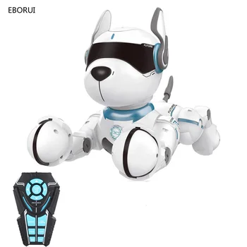 EBORUI RC Robots Suns A001 Gudri Runāt, Staigāt, Dejot Interaktīvās Mājdzīvnieku Kucēns Robots Suns Remote Balss Vadības Intelligent Rotaļlietas Bērniem