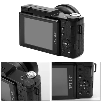 ELRVIKE 24MP HD Pusi-DSLR Profesionālo Digitālo Kameru ar 4x Platleņķa Telefoto & Platleņķa Objektīvs Makro HD Kameras