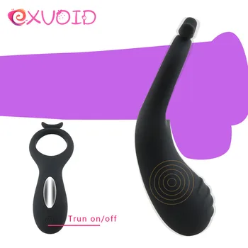 EXVOID Penis, Vibrators Gredzenu Kavēšanās Ejacualtion Klitoru Stimulēt Silikona Vibrējošais Gredzens Pieaugušo Produkti Seksa Rotaļlietas Vīriešiem Gailis