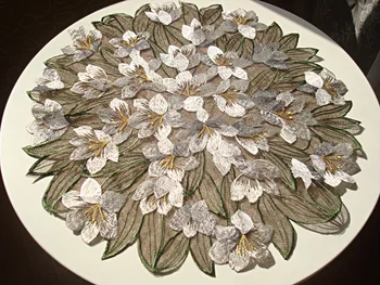 Eiropas stila pastorālo galdauts dubultā slāņu melnā dzija, izšūšanas placemat ziedu galdauti kafijas galda pārklāji Kalniņi mat