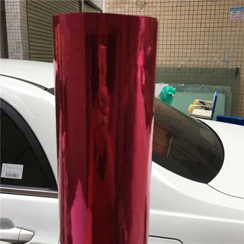 Elastīga, Spīdīga Hroma Rožu Sarkana Vinila Ietīšana Plēves, Folijas Plēvju Burbulis, Bezmaksas Auto Uzlīme Decal Datoru Vāciņu Tālruņa Ādu