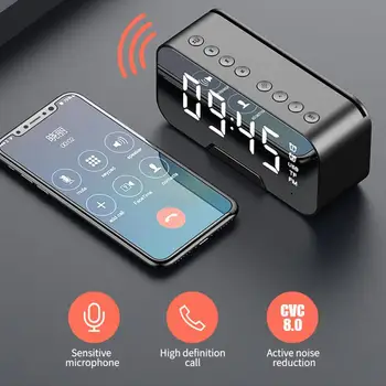 Elektroniskais Modinātājs LED Ciparu Displejs Bluetooth 5.0 Runātājs, Spogulis, Modinātājs Ar Radio Funkciju, Darbvirsmas Galda Dekorēšana
