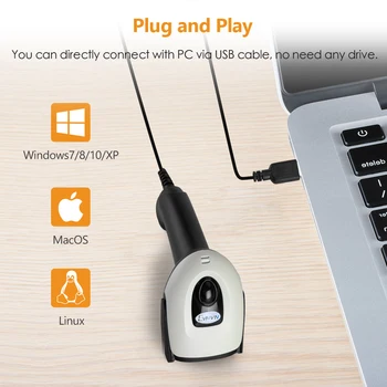 Evnvn vadu 1D svītrkodu skeneri, rokas, USB svītrkodu Lasītājs ar USB Kabeli PC Darbam ar Windows xp/7/8/10 Mac OS, Linux