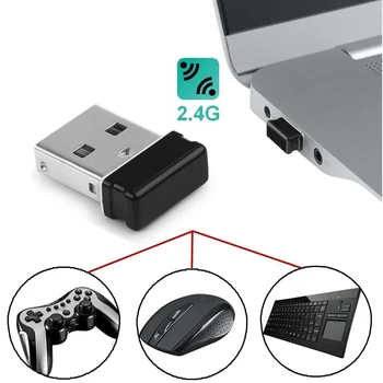 FORNORM Mini USB Bezvadu Tīkla Uztvērējs Dongle par Vienotu Bezvadu Tastatūras Ar 6 Kanāliem Dongle Viens-pret-daudziem savienojums