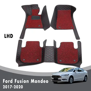 Ford Fusion Mondeo 2019 2020 2018 2017 Automašīnas Grīdas Paklāji Luksusa Dubultā Slāņa Stieples Cilpa Interjera Ūdensizturīgs Ādas Paklāji