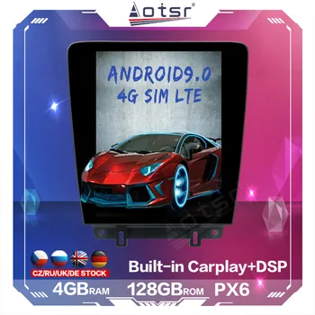 Ford Mustang GT 2010. -. gads Vertikālā Tesla PX6 Android 9.0 4+128 GB Automašīnas Radio, Atskaņotāju, Auto GPS Navigācija, DSP CARPLAY 4G SIM