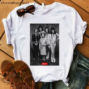 Freddie Mercury t krekls Sievietēm modē, apģērbu druka Karaliene band tshirt sieviešu topi ar īsām piedurknēm streetwear sievietēm, o-veida kakla gudrs krekls