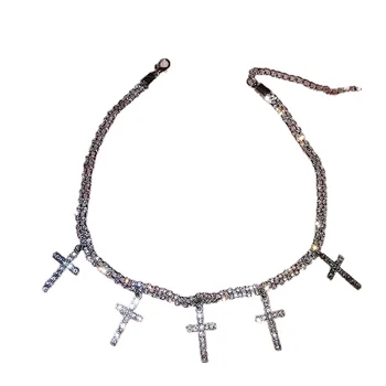 Goth Drēbes Y2K Spīdīgu Cross Kulons, Kaklarota Sievietēm Piekariņi sānslīdi kaklasaite Kaklarota Tenkas Meitene 90.gadu Stila Rotaslietas, Estētiskā Dāvanas Jaunas