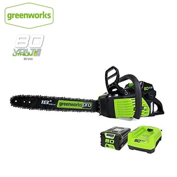 GreenWorks Pro GCS80420 80V 18-Collu Bezvadu Motorzāģi, jo Benzīna barošanas ķēdes zāģis, 4Ah Li-Ion Akumulators un Lādētājs Iekļauts