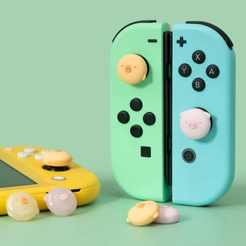 Gudrs Cūku Cāli Īkšķi Satver Kursorsviru Klp JoyCon Šūpuļzirgs Caps neslīdoša Thumbstick Lietu Vāku Nintendo Slēdzis Lite Piederumi
