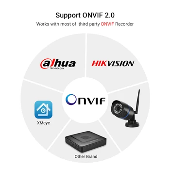Hamrolte Wifi, 5MP Kamera Bullet Ūdensizturīgs Āra ONVIF Vadu Bezvadu IP Kamera Nightvision Audio Ierakstu e-Pasta Brīdinājumu iCSee