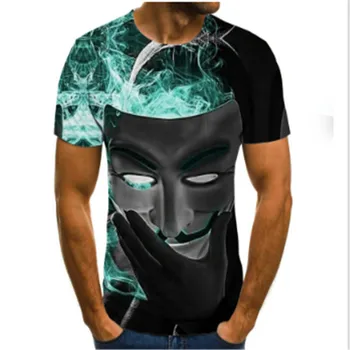 Hip-hop klauns T-krekls vīriešiem un sievietēm visu maču nevaibstieties 3D drukāšanas šausmu modes gadījuma īsām piedurknēm vīriešu T-krekls