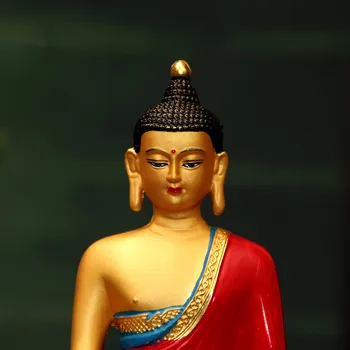 Iedarbīgi Bodhisatva Liekot Mājas Rotājumi,Kokgriezums Krāsas Amitabha Buda Statuja,Sakausējuma Metāla Tranic Budistu Piegādātāju