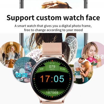 Ir 2021. Jaunu Full screen touch Dāmas Smart skatīties aproce Ūdensizturīgs Sirdsdarbības Monitoringa miega uzraudzības smart skatīties Xiaomi