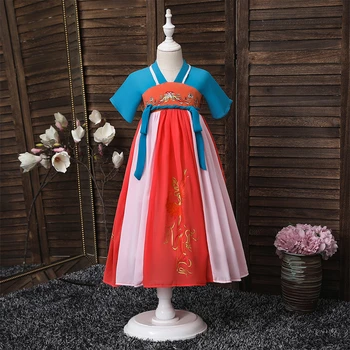 Izšūti Ziedu Elegants Kleitas Meitenēm Svinīgā Kleita Pasaku Kleita Halloween Mulan Kostīmi Ķīniešu Tradicionālo Apģērbu