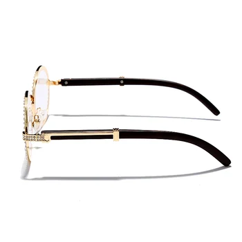 JASPEER Dimanta Vintage Apaļas Saulesbrilles Sieviešu Luksusa Ovālas formas Saulesbrilles Vīriešiem Rhinestone Saulesbrilles Steampunk Zīmola Dizaineru Brilles
