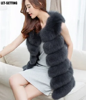 Jauno modes korejas imitācija fox kažokādas zāle veste izšūšanas ilgi veste sieviešu S-4XL,balta,pelēka,melna,rozā,sarkana,bēša