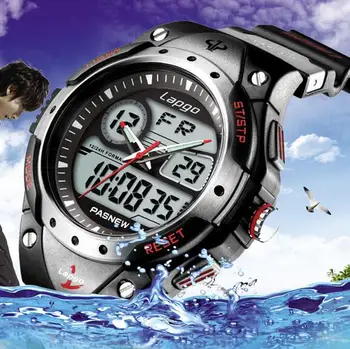 Jauns Ūdensnecaurlaidīgs Modes Zīmola Luksusa Militāro Nirt Kvarca Skatīties Vīriešu un Sieviešu Pārgājienu Sporta Ciparu LED Rokas pulksteni Relogio Masculino