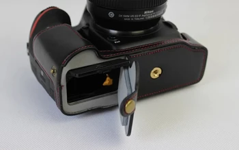 Jaunu PU Ādas Kameras Apakšā Lietu Segt Pusi Ķermeņa Komplekts Soma Nikon D500 Kamera