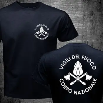 Jaunu Vigili Del Fuoco Itālija Ugunsdzēsēju Ugunsdzēsēju Departamenta Brigāde Vīriešu Īsām Piedurknēm Kokvilna Classic Fit T Krekls bez Piedurknēm