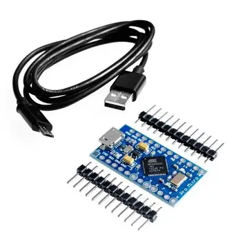 Jaunā Pro Micro par ATmega32U4 5V/16MHz Modulis ar 2 rindu pin header un micro usb kabelis Leonardo