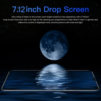 Jaunākās Reālu Lielo Izmēru 7.12 Note20 pro Viedtālrunis Android 10.0 16MP 4800mAh 10 Core Mobilā Tālruņa HD+Waterdrop Ekrāna Mobilo tālruņu