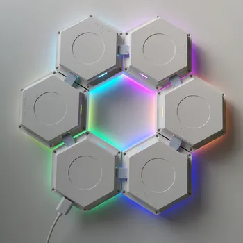 Jaunās Paaudzes DIY Quantum Lampas skārienjutīgo RGB Nakts Lampu Moduļu Sešstūra luminaria Radošo Helios Touch lamparas