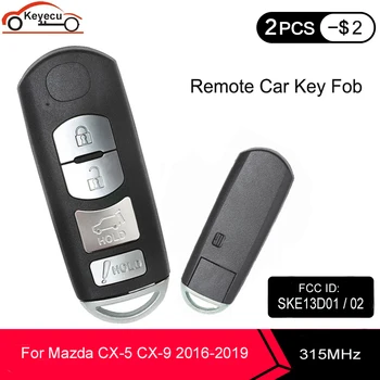 KEYECU Tuvumā Smart Tālvadības Atslēgu fob 315Mhz PCF7953P 49 ČIPU priekš Mazda CX-5 CX-9 2016 2017 2018 2019 FCC: WAZSKE13D02 SKE13D01