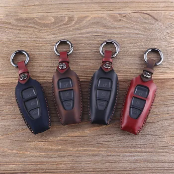 KEYYOU Keychain 3 Pogu Ādas Automašīnas Galvenais Gadījumā Fob Atslēgas Pārsegs Soma Ford Fiesta Fokusa 3 4 MK3 MK4 Mondeo Ecosport Kugas Focus ST