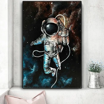Kanvas Glezna Astronauts Kosmosa Sapņo Zvaigznes Ierobežot Sienas, Attēlus, Dzīvojamā Istaba Plakāti un Izdrukas Mājas Dekoru Plakāti un Izdrukas
