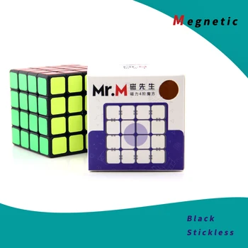Karstā Pārdošanas SengSo Shengshou Mr. M Magnētisko Ātrums 4x4 4x4x4 Atriebties Magic Cube Vērpjot Puzzle Melnā Uzlīme Stickerless Versija Kuba