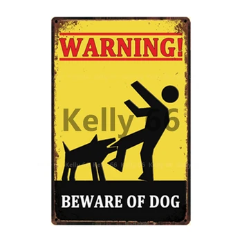 [ Kelly66 ] Pet Shop Brīdinājums Piesargāties No Suns Nav Pooping Atļauts Metāla zīmju Mājas Dekori Bāra Sienas Mākslas Glezniecības 20*30 CM Izmērs DG-4