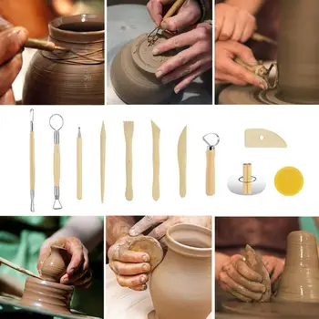 Keramikas Māla Tēlniecības Rīkus, modelēšanu, dubultie Izturīga komplekts Polimēra Griešanai Šķembu Tēlniecības Instrumentu Komplekts Iesācējiem
