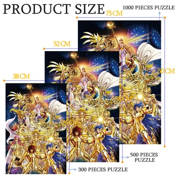 Koka Anime Multfilmu Mīklas, 300 500 1000 Gabalus Jigsaw Puzzles Zelta Svēto Pielāgota Montāža 1000 Puzzle Gabalus Spēles Rotaļlietas