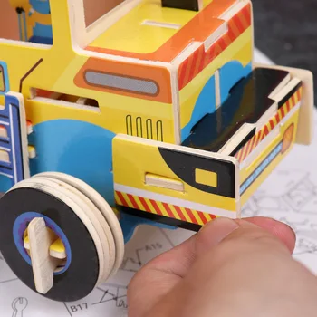 Koka Projektēšana Transportlīdzekļa Agrīnās Izglītības Diy Samontē PUZZLE Rotaļlietas, 5 DIZAINU