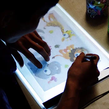 LED Gaismas Kastes Mākslinieks Plānas Mākslas Trafaretu Valdes Pauspapīrs Rasēšanas Dēļa Plat LED rasējamais Dēlis USB Powered A4 Kopiju Stacijas