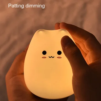 LED Nakts Lampa Rotā Galda Gaismas Akumulatora Sapnis Gudrs Kaķis 7 Krāsains Brīvdienu Radošās Sleepping Spuldze Bērnu Guļamistaba Luminar