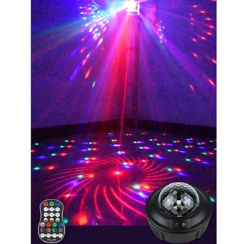 LED lāzera burvju bumbu, lampas skatuves gaismas 90 modeļiem Ziemassvētku projekcijas Mini disco flash krāsu tālvadības pults jaunais dizains
