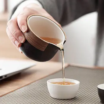 LUWU keramikas tējkanna ar 2 tases tējas komplekti portatīvie ceļojumu birojs tējas komplekts drinkware
