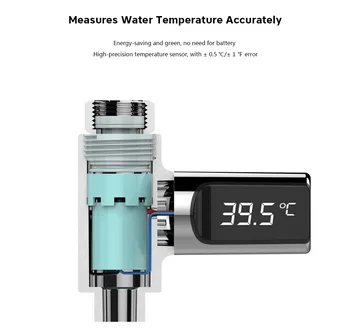 LW-101 LED Displejs, Mājas Ūdens Dušas Termometrs Plūsmas Ūdens Temperture Monitors Led Displejs, Dušas Termometri Atbalsta Dropship