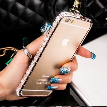 Luksusa Bling Dimanta Bumper Case For iPhone XS Max XR X 8 7 6 6S Plus Segtu Modes Mirdzums Kristāla Rhinestone Čūska Metāla Rāmis