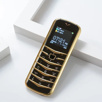 Luksusa metāla korpuss Mobilo telefonu Cectdigi V03 mazo mini card dual sim taustiņu GSM vecākais Bārs plānas mobilo tālruni 2G GSM tastatūras