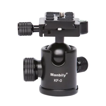 Manbily KF-0 Profesionālo Statīvu galvas Universālā Bumbu Galvu ar Ātras Montāžas Plate Statīva Turētājs Slodzi līdz 15KG DSLR CIPARU kameras
