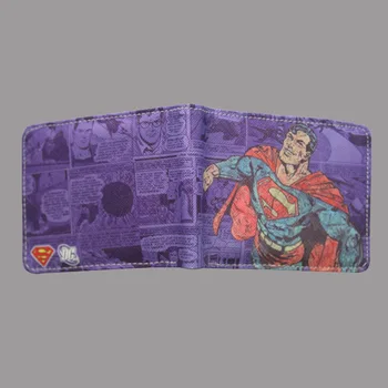 Marvel Super Hero sērijas Supermens maku sievietēm un vīriešiem Biold pu ādas maku zēniem atdzist dāvanu Piemiņai